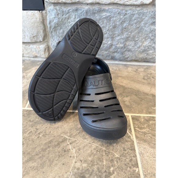 Nautica Mens Shoes Size 10 Black Slip On Comfort Water Sandals Outdoor - Picture 8 of 8